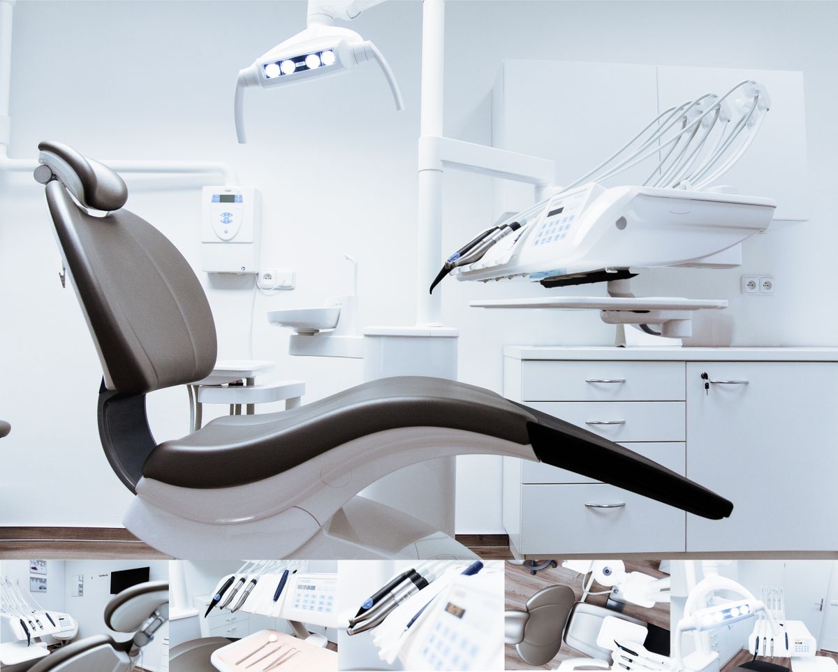Dental chair and equipment set up in a clinic treatment bay